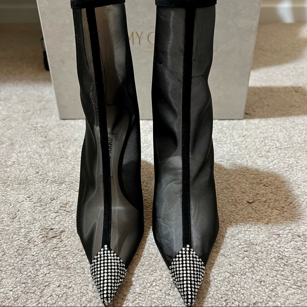 Jimmy Choo Naidoo 90 Mesh & Suede Bootie - Picture 13 of 16